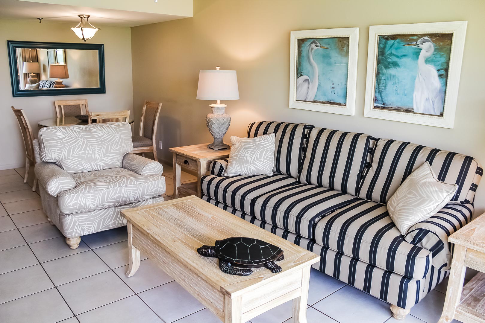 A charming living room at VRI's Berkshire by the Sea in Florida.